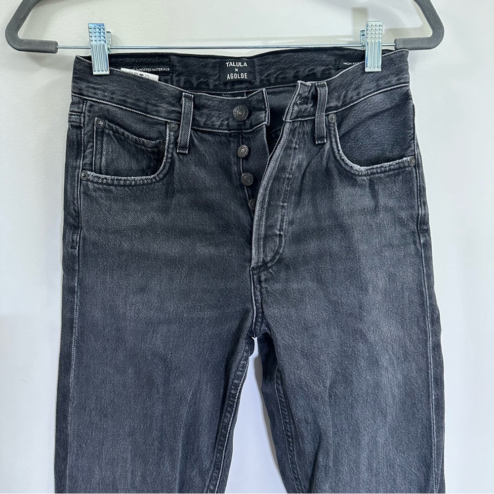Talulah x Agolde lightly distressed black/gray jeans denim high rise taper